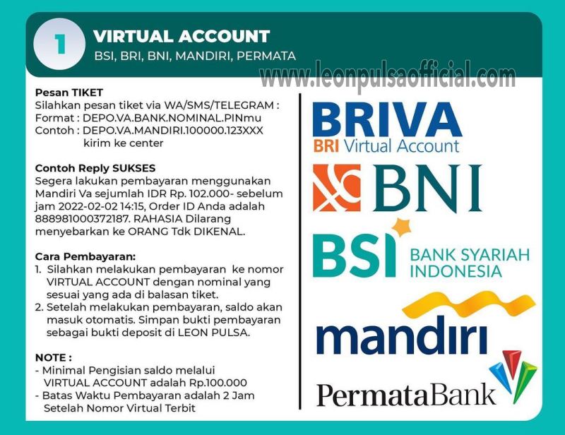 deposit virtual account leon pulsa